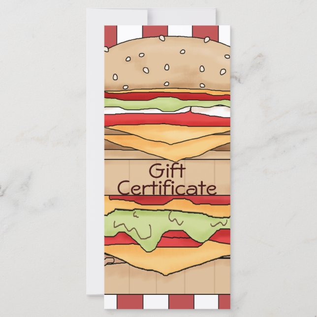 Certificado de regalo de hamburguesa (Anverso)
