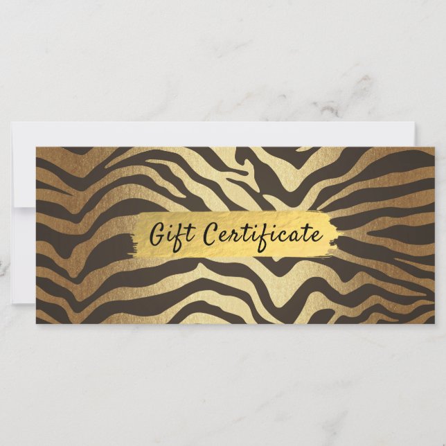 Certificado de Regalo de Hoja de Oro con Estampado (Anverso)