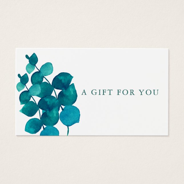Certificado de regalo de hojas de eucalipto elegan (Frente)