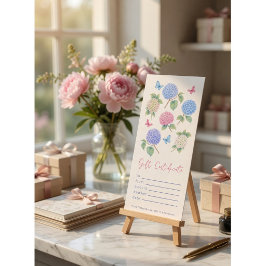 Certificado de regalo de hortensia en acuarela per