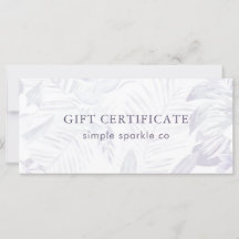 Certificado de regalo de impresión de hojas de pal