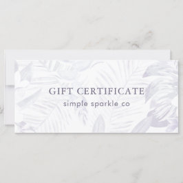 Certificado de regalo de impresión de hojas de pal