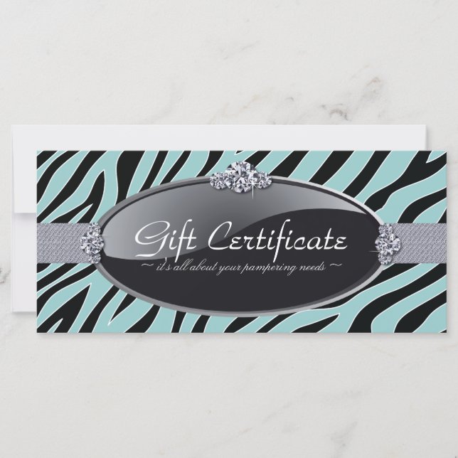 CERTIFICADO DE REGALO DE IMPRESIÓN DE ZEBRA (Anverso)