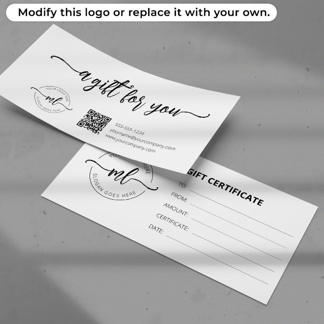 Certificado de regalo de inicio de monograma de lo (Subido por el creador)