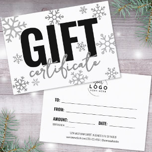 Certificado de Regalo de Invierno para Negocios