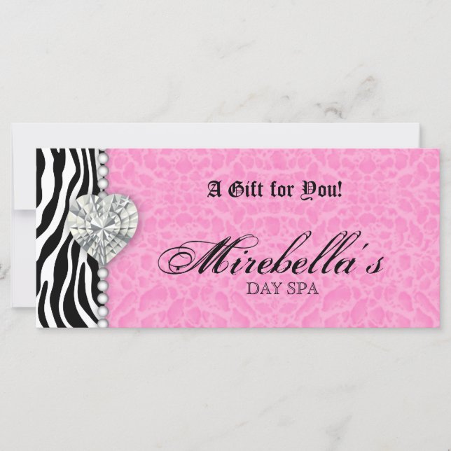 Certificado de regalo de joyas de cebra Leopardo r (Anverso)