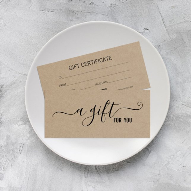 Certificado de regalo de Kraft Minimalista moderno (Subido por el creador)