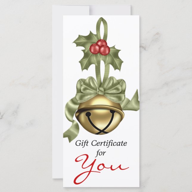 Certificado de regalo de la empresa Cinta verde de (Anverso)