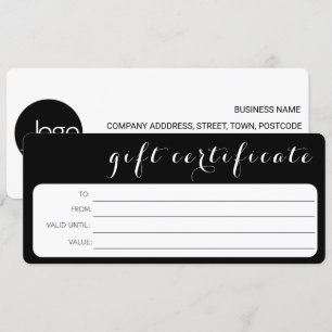 CERTIFICADO DE REGALO DE LA EMPRESA DE LOGOTIPO BL