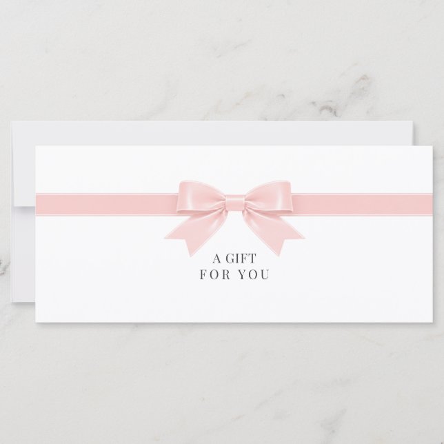 Certificado de regalo de lazo blanco elegante (Anverso)