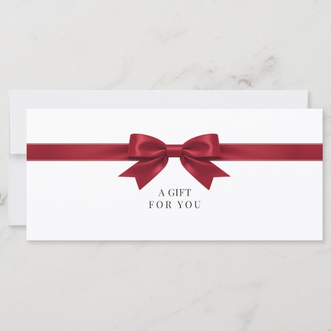 Certificado de Regalo de Lazo Blanco Elegante (Anverso)