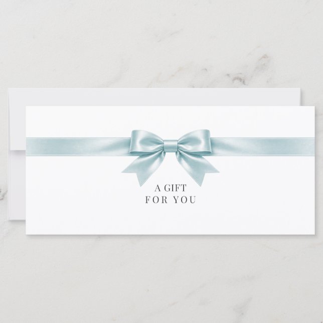 Certificado de regalo de lazo blanco elegante (Anverso)
