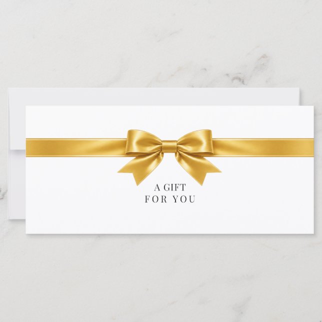 Certificado de regalo de lazo blanco elegante (Anverso)