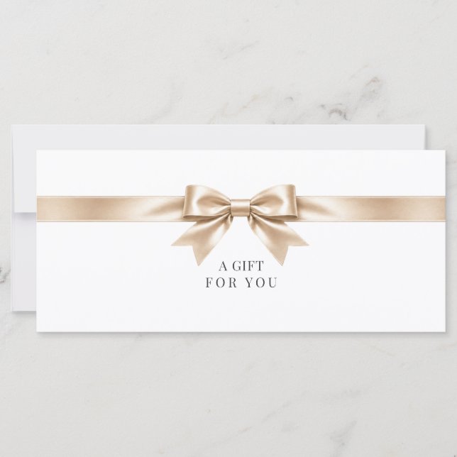 Certificado de regalo de lazo blanco elegante (Anverso)