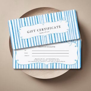 Certificado de regalo de lazo vintage de franja bl