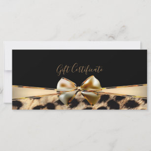 Certificado de regalo de leopardo guepardo oro neg