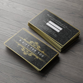 Certificado de regalo de línea de damasco floral n