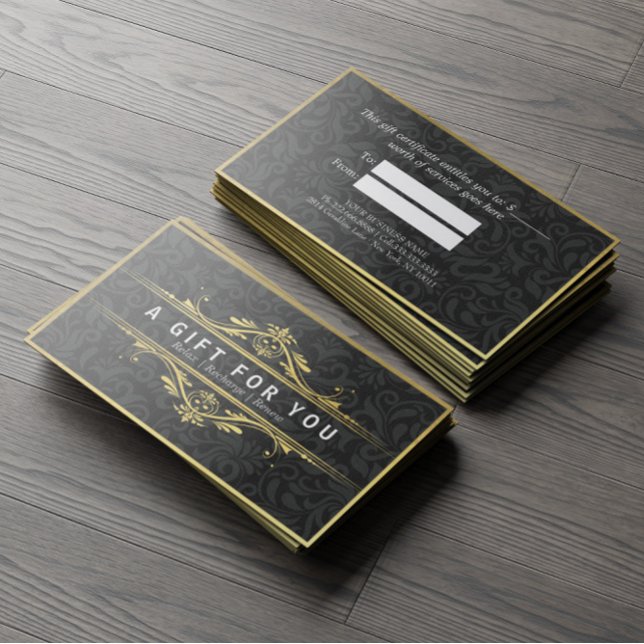 Certificado de regalo de línea de damasco floral n (Subido por el creador)