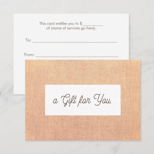 Certificado de regalo de línea simple (imagen) (Anverso / Reverso)