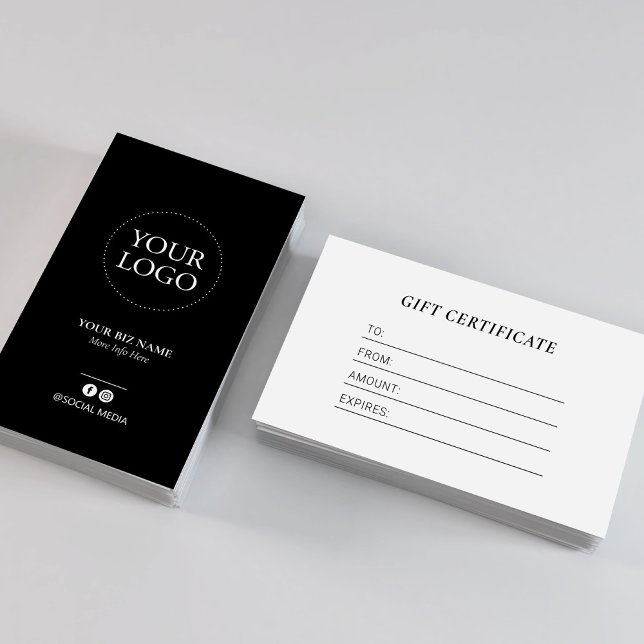 Certificado de Regalo de Logo de Negocio Negro Mod (Subido por el creador)