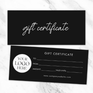 Certificado de Regalo de Logo Empresarial Moderno