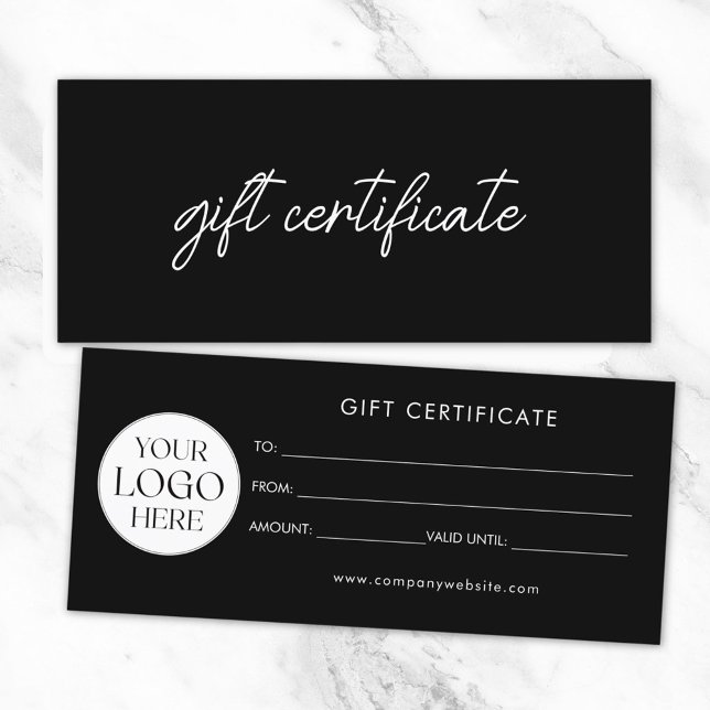 Certificado de Regalo de Logo Empresarial Moderno  (Front and Back)