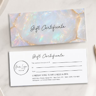 Certificado de Regalo de Logo Holográfico de Ópalo