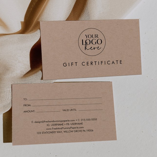 Certificado de regalo de logotipo comercial de pap (Subido por el creador)