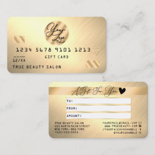 Certificado de regalo de logotipo de crédito metál