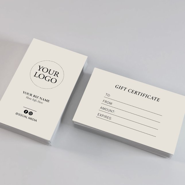 Certificado de regalo de logotipo de marfil modern (Subido por el creador)