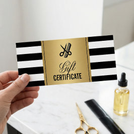 Certificado de regalo de logotipo de salón de bell