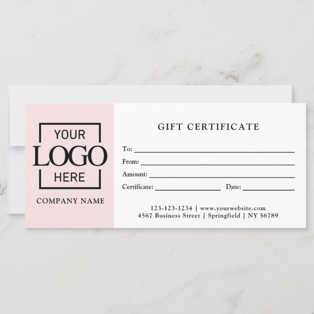 Certificado de regalo de logotipo empresarial blan (Anverso)