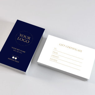 Certificado de regalo de logotipo empresarial mode