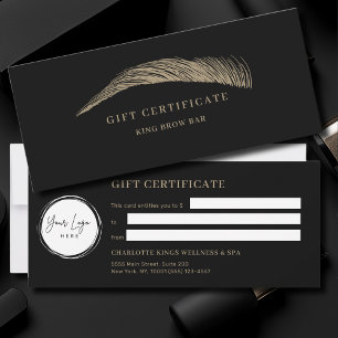 Certificado de regalo de logotipo negro de ceja mí