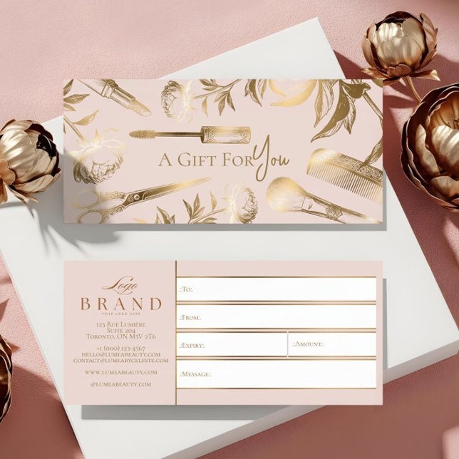 Certificado de regalo de Luxury Gold Beauty Studio (Luxury Gold Beauty Studio Gift Certificate for You)