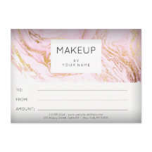 Certificado de regalo de maquillaje de rosa de már
