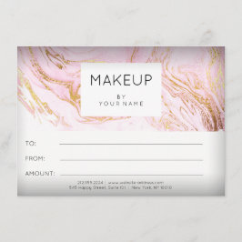 Certificado de regalo de maquillaje de rosa de már