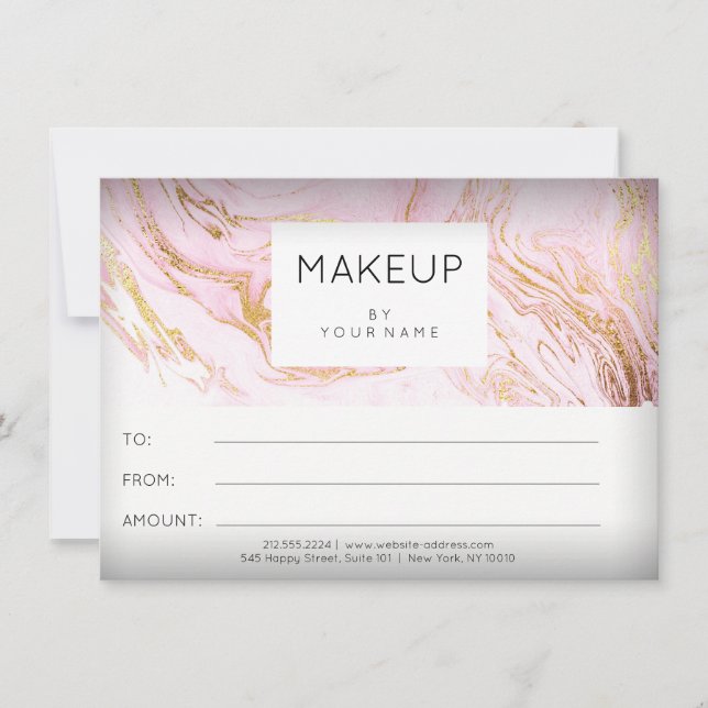 Certificado de regalo de maquillaje de rosa de már (Anverso)