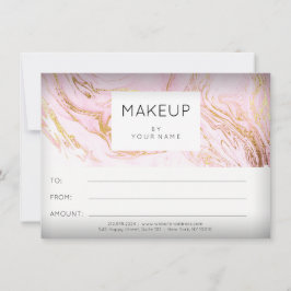 Certificado de regalo de maquillaje de rosa de már