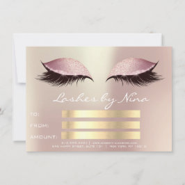 Certificado de regalo de maquillaje Lux Lashes Ros