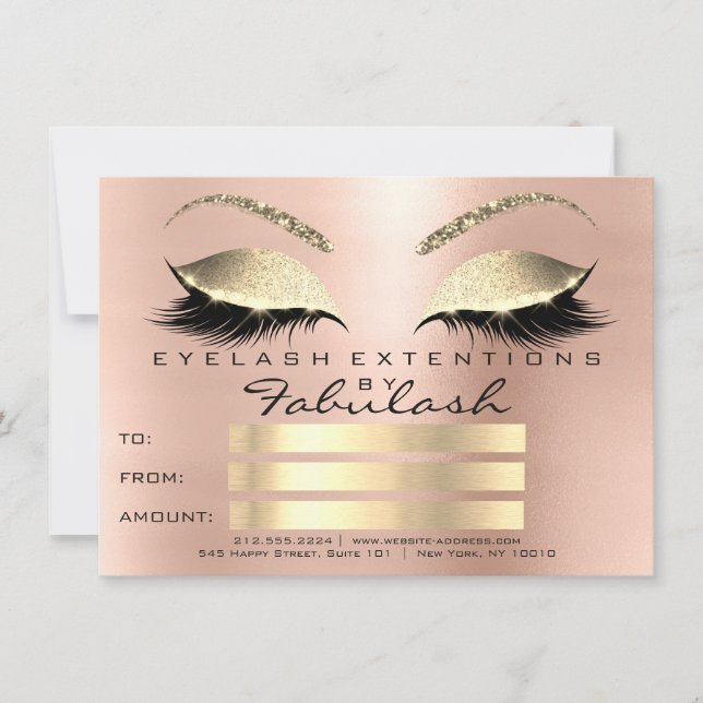Certificado de Regalo de Maquillaje Rose Gold Luxu (Anverso)