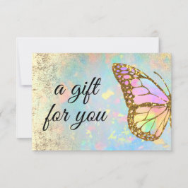 certificado de regalo de mariposa colorida
