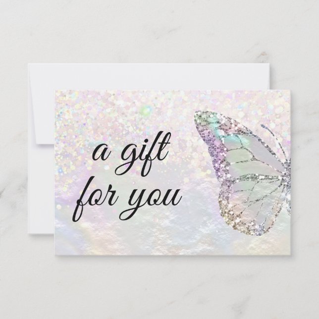 certificado de regalo de mariposa faux nacre (Anverso)