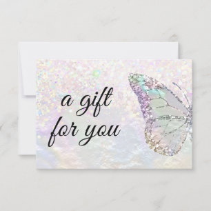 certificado de regalo de mariposa faux nacre
