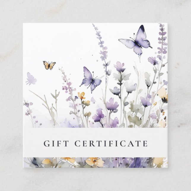 Certificado de Regalo de Mariposa Flora Silvestre  (Anverso)