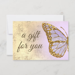 certificado de regalo de mariposa lavanda
