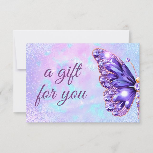 certificado de regalo de mariposa púrpura (Anverso)