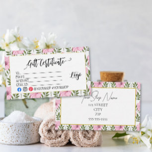 Certificado de regalo de marketing de ADD YOUR LOG