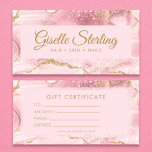 Certificado de Regalo de Mármol Agata Rosa Chic Do