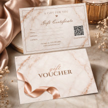 Certificado de regalo de mármol de lujo | Belleza 